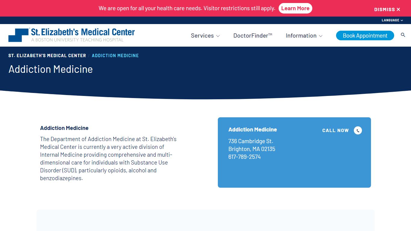 Substance Abuse Programs - St. Elizabeth's Medical Center